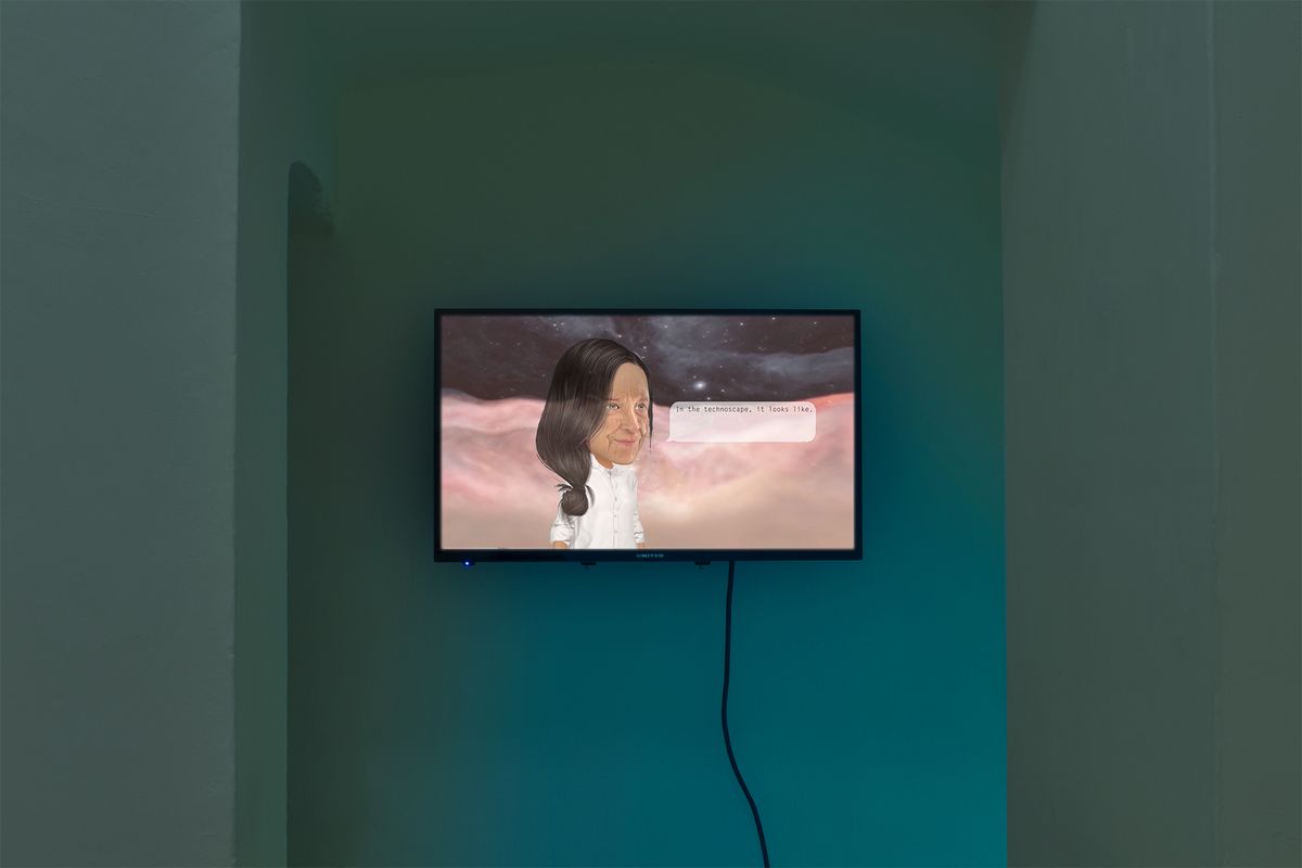 Catalina Ouyang, Louise and Kittytuna in the technoscape. Video loop, 2015