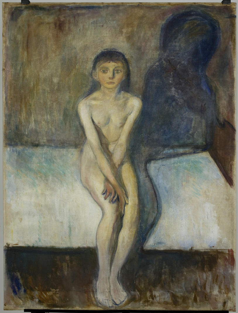 Edvard Munch, Puberty, 1894, oil on undressed canvas, 149 x 112 cm. © The Munch Museum