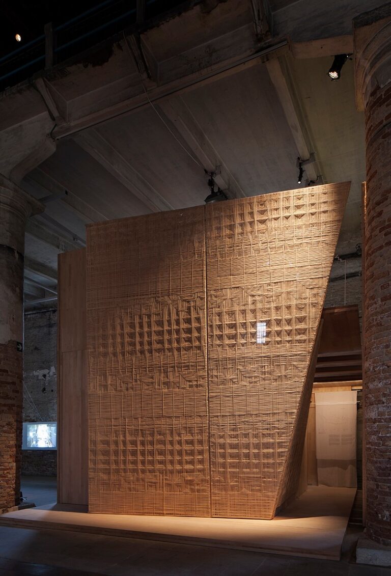 andramatin, Andra Matin, Elevation, 2018, Installation, cross laminated timber joinery system. 16. Mostra Internazionale di Architettura - La Biennale di Venezia, FREESPACE. Photo by Francesco Galli. Courtesy: La Biennale di Venezia