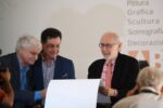 Fernando De Filippi, Andrea Rollo e Emilio Isgrò durante il conferimento della laurea honoris causa, Accademia di Belle Arti di Lecce, 2018. Photo Stefano Cacciatore