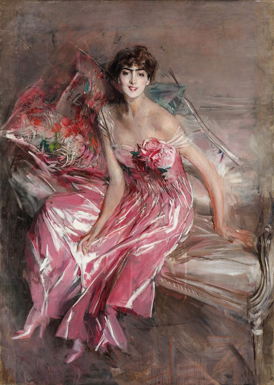 Giovanni Boldini, La signora in rosa (Ritratto di Olivia Concha de Fontecilla), 1916. Ferrara, Museo Giovanni Boldini © Gallerie d’Arte Moderna e Contemporanea, foto Tiziano Menabò