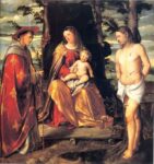 Girolamo Romanino, Madonna col Bambino tra San Ludovico di Tolosa e San Sebastiano, 1517-18 ca. Salò, Duomo