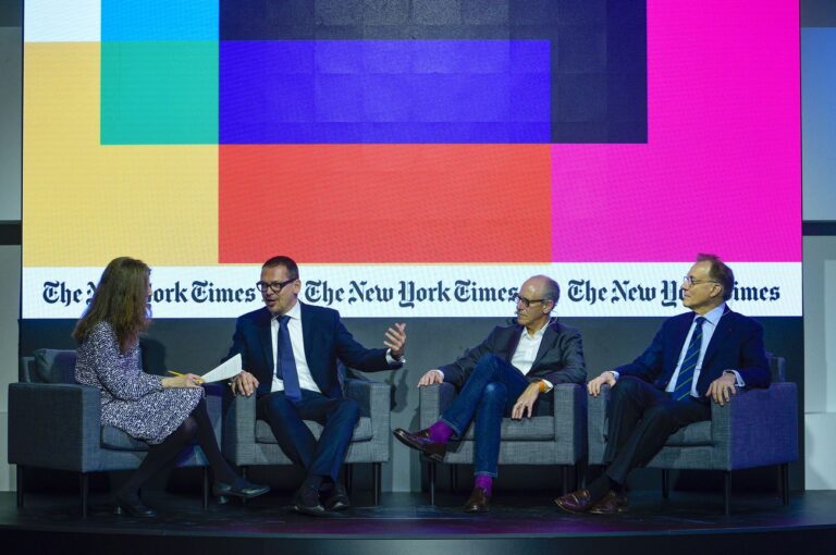 Hilarie M. Sheets (The New York Times), Markus Hilgert, Glenn D. Lowry, Gary Tinterow. Photo credit The New York Times Art Leaders Network