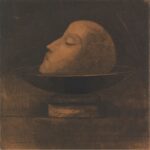 Large KM 107.499 Odilon Redon, Tête de martyr sur une coupe (Saint Jean) Kop van een martelaar op een schaal (Johannes de Doper) Head of a martyr on a dish (Saint John), 1877