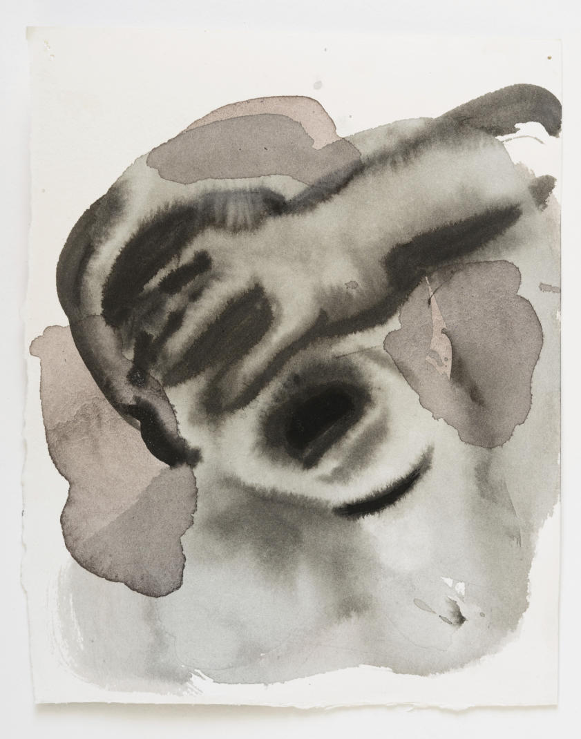 Marlene Dumas, Venus Mourns Adonis, 2015–16. Ink wash and metallic acrylic on paper. 22 x 17,5 cm. Collection of the artist. © Marlene Dumas. Photo: Peter Cox