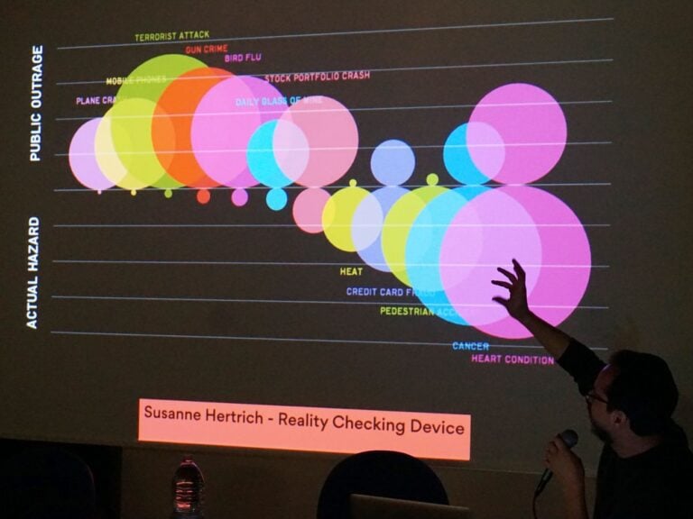 Matteo Moretti durante la conferenza di Infografica e Infoestetica 2017