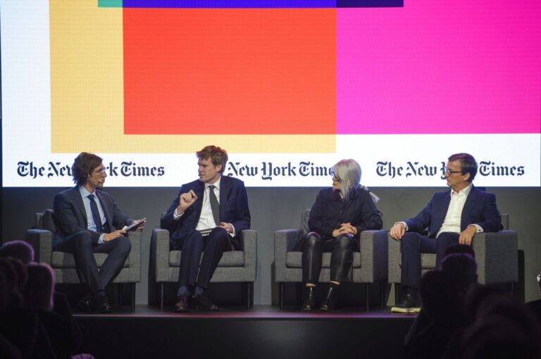 Matthew Anderson (The New York Times), Tristram Hunt, Monika Sprüth, Thaddeus Ropac. Photo credit The New York Times Art Leaders Network