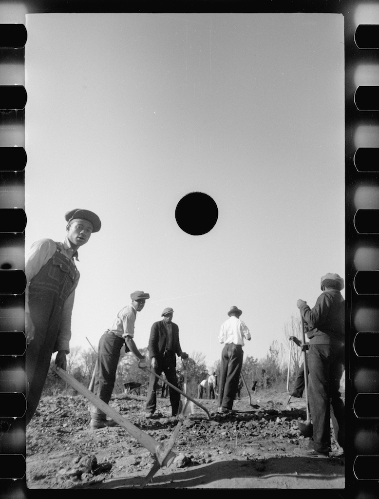 Carl Mydans Untitled photo, possibly related to: Transients clearing land. Prince George's County, Maryland November 1935 Digital print from scanned 35mm b&w negative Library of Congress, Prints & Photographs Division, FSA/OWI Collection,