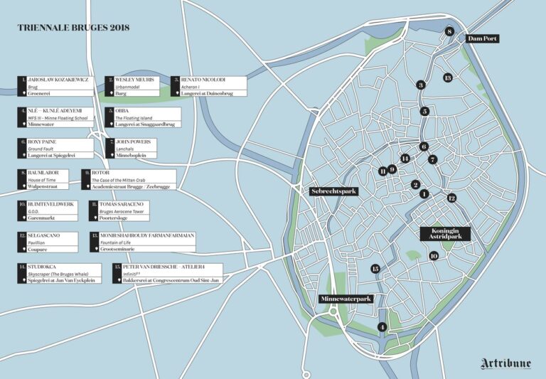 Triennale Bruges 2018. La mappa delle installazioni (c) Artribune Magazine