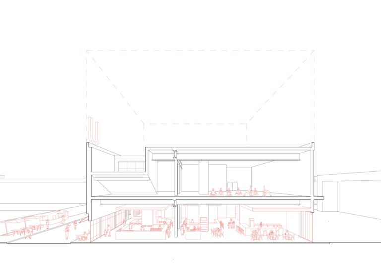 Washington D.C., The Capital’s new food chain. Architectural drawing by Angelo Caccese