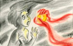 The Little Mermaid , 1989. Roger Allers. Story sketch. Colored pencil on paper © Disney Enterprises Inc.