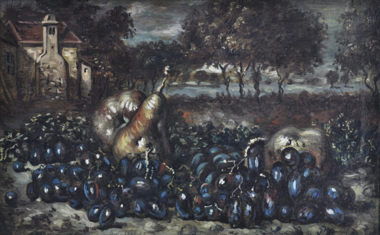 Giorgio de Chirico, Vita silente, anni '50, olio su tela, Courtesy Società di Belle Arti, Viareggio