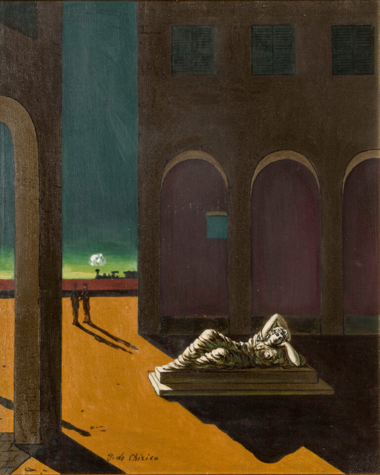 Giorgio de Chirico, Piazza d'Italia con statua, 1951, Alessandria, collezione privata