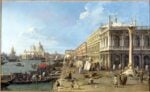 Canaletto (1697-1768), Il Molo verso ovest con la Colonna di San Teodoro a destra, Venezia 1738 circa, olio su tela, cm 110,5 x 185,5, Milano, Pinacoteca del Castello Sforzesco, Raccolte d'Arte Antica, 1474 © Comune di Milano - tutti i diritti di legge riservati. Photo Credit: Saporetti 1995 Matteo De Fina 2008 Ravelli 2016