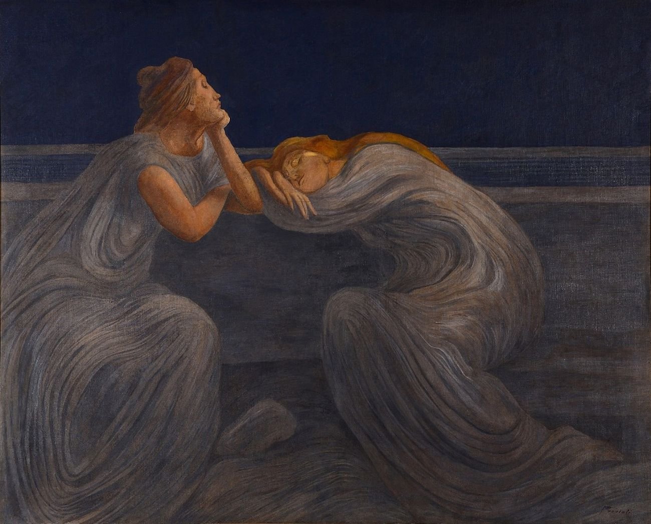 Gaetano Previati, Notturno (Il silenzio), 1908. Fondazione Il Vittoriale degli Italiani
