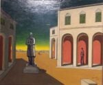 Giorgio de Chirico, Piazza d'Italia con statua di Cavour, 1974