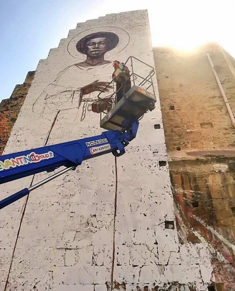 Il muro di Igor Scalisi Palminteri a Ballarò, backstage