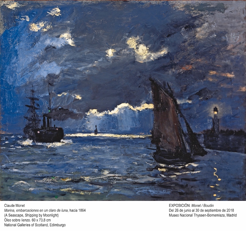 Monet, A Seascape, Shipping by Moonlight