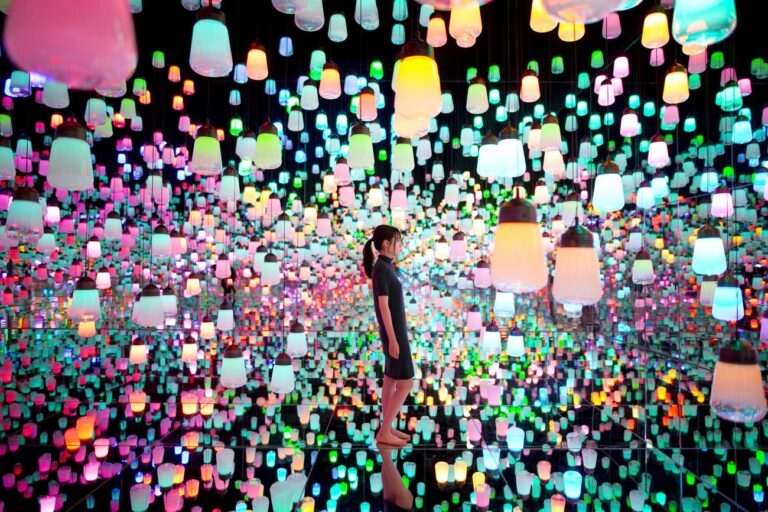 MORI Building Digital Art Museum. teamLab Borderless. Forest of Resonating Lamps