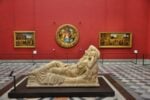 Uffizi, il Tondo Doni nel vecchio allestimento