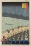 Utagawa Hiroshige Ōhashi. Acquazzone ad Atake Serie: Cento vedute di luoghi celebri di Edo 1857, nono mese 360 x 240 mm silografia policroma Museum of Fine Arts, Boston - Nellie Parney Carter Collection—Bequest of Nellie Parney Carter