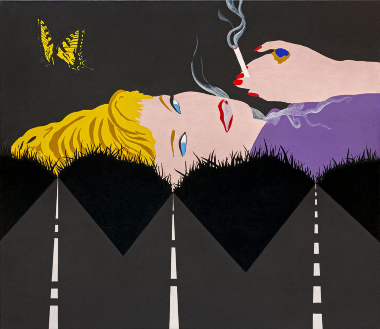 Allan D'Arcangelo, Smoke dream 1, 1963, olio su tela