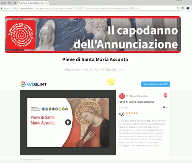 AppWeglintCap ann3 I Comuni montani del Casentino lanciano la app WEGLINT. Tra arte, tradizione e territorio