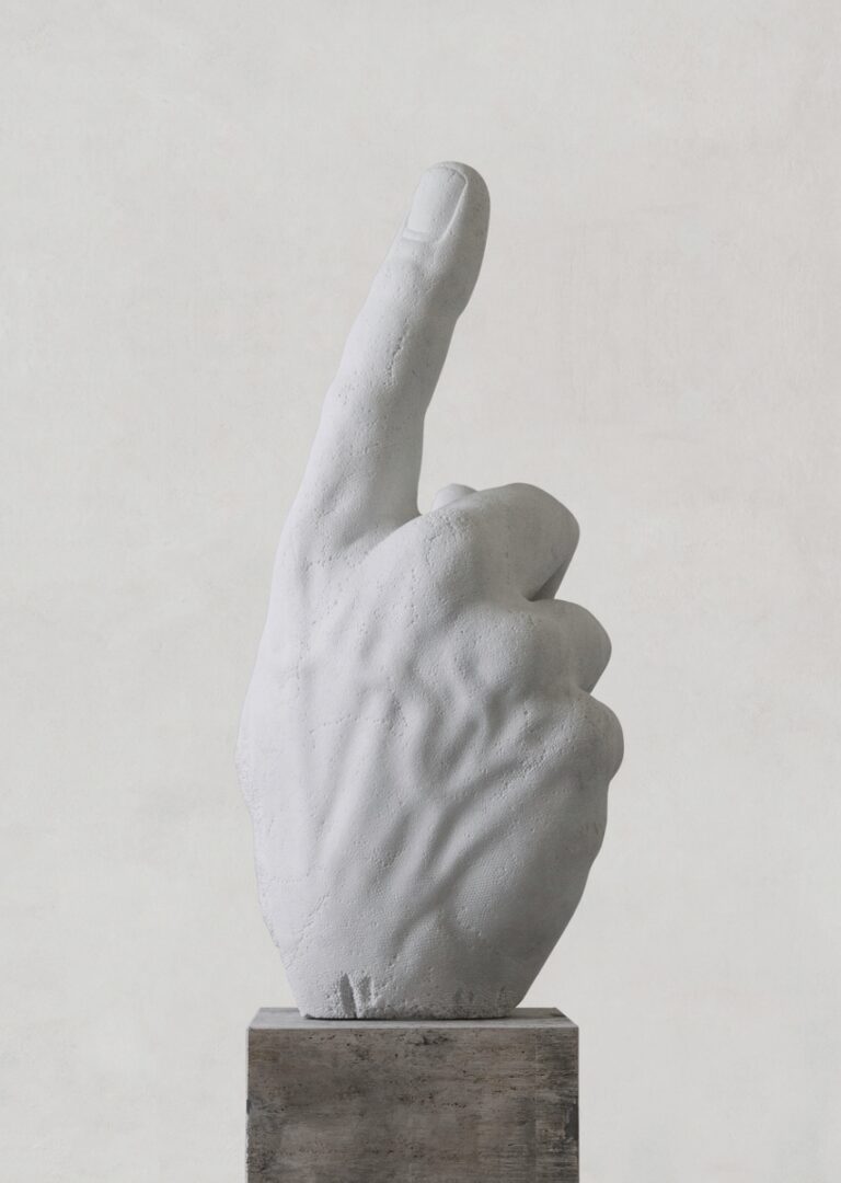 Fabio Viale, Door Release, 2018, White marble, cm 198 x 100 x 55