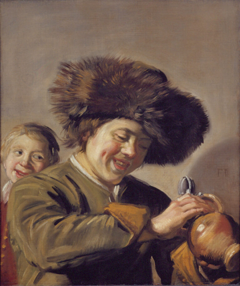 Frans Hals Two laughing boys with a mug of beer 1628 on loan from Hofje van Haerden Leerdam Frans Hals e i Moderni. In Olanda il maestro del ritratto del ‘600 incontra van Gogh e Manet