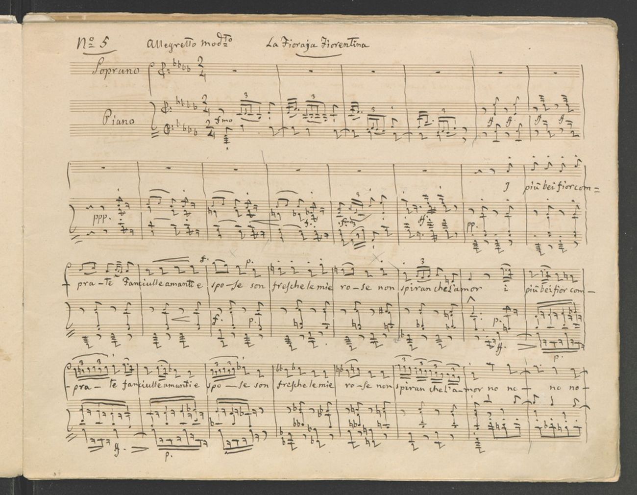 Gioachino Rossini, Autografi musicali, album Italiano “La fioraja fiorentina”