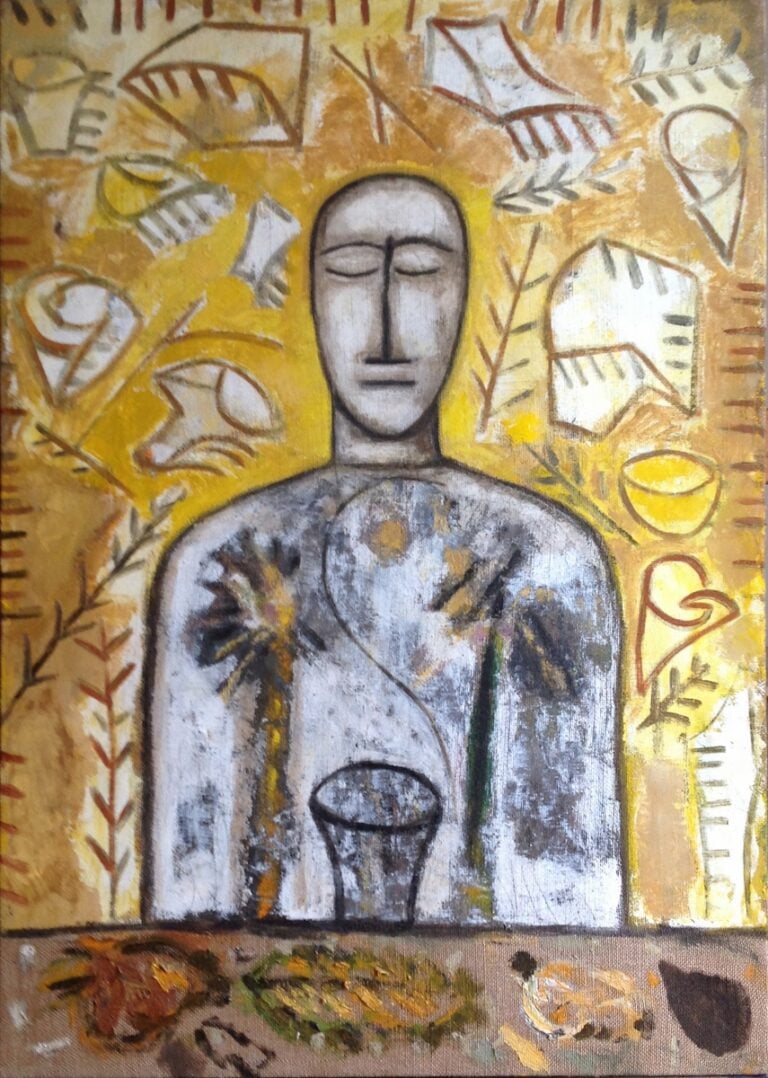 Mimmo Paladino, Senza titolo, 2015, olio su tela