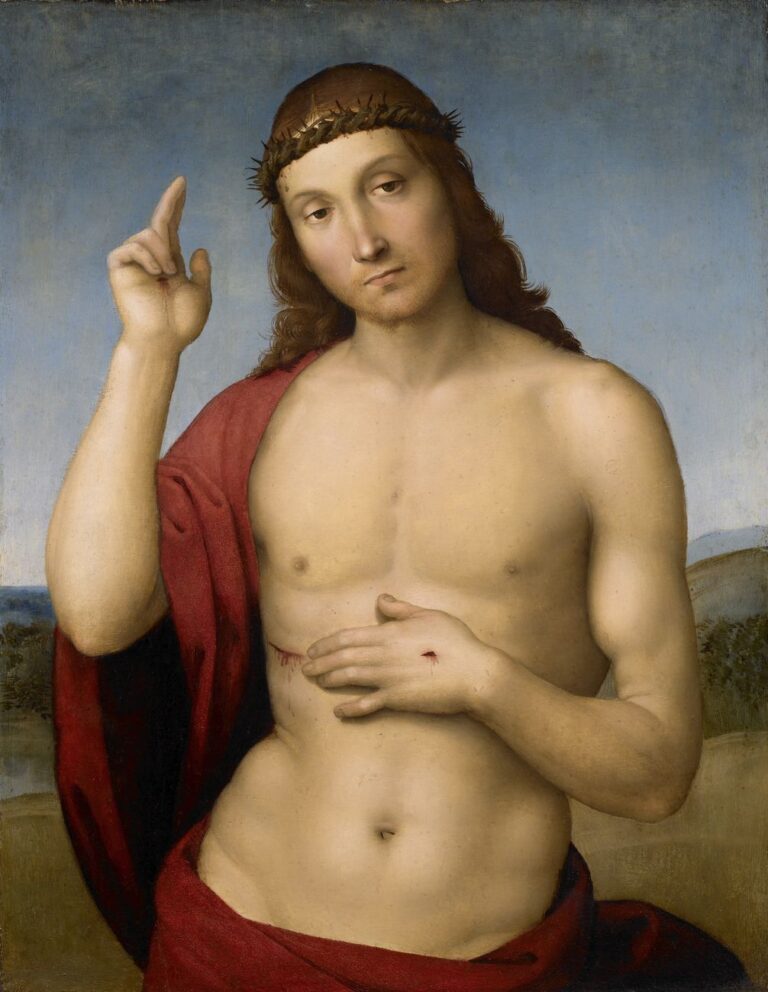 Raffaele Sanzio, Cristo redentore benedicente, 1505-06 ca. Brescia, Pinacoteca Tosio Martinengo © Fondazione Brescia Musei