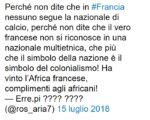 Tweet contro i giocatori neri della nazionale francese 5 La Gioconda è nostra! Tifosi italiani in rivolta dopo i Mondiali. Il Louvre risponde (in italiano)