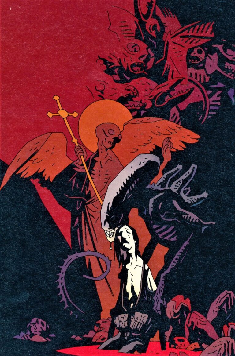 Aliens Salvation, disegno di Mike Mignola, colori di Dave Stewart