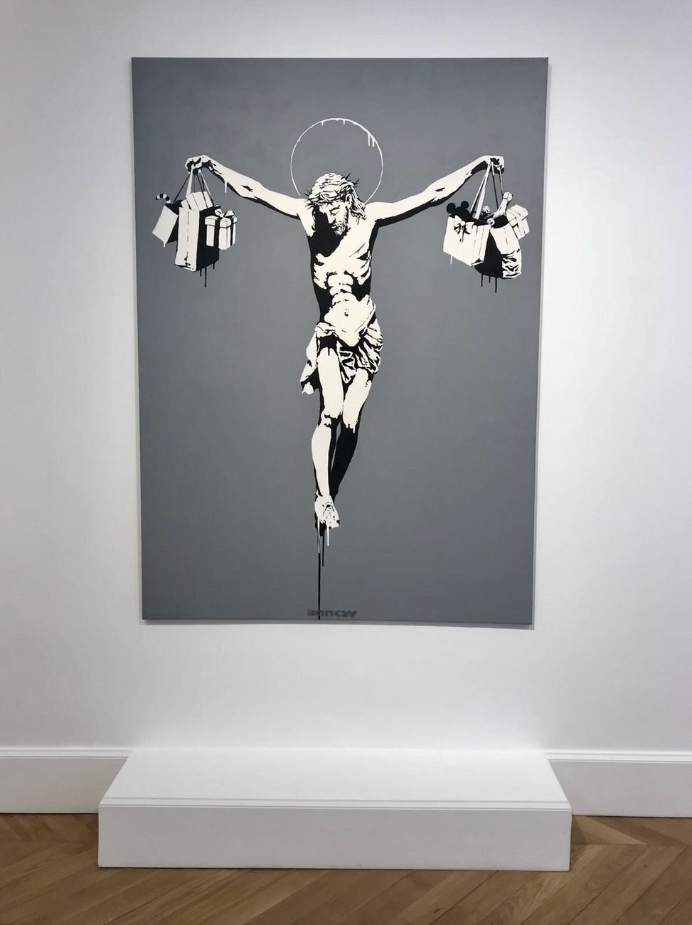 Banksy. Greatest Hits 2002–2008. Installation view at Lazinc Sackville Gallery, Londra 2018