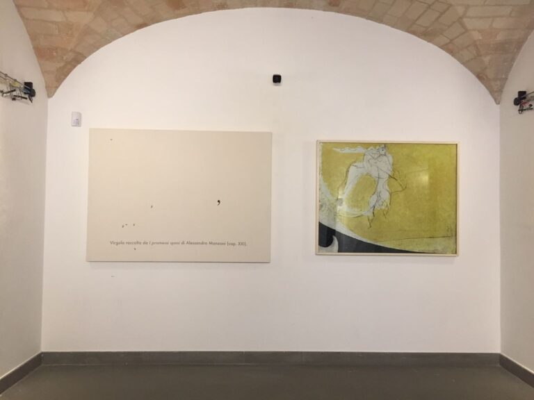 Emilio Isgrò, Lettere, 2018, exhibition view at Casa Museo Osvaldo Licini, Monte Vidon Corrado