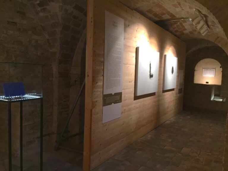 Emilio Isgrò, Lettere, 2018, exhibition view at Casa Museo Osvaldo Licini, Monte Vidon Corrado