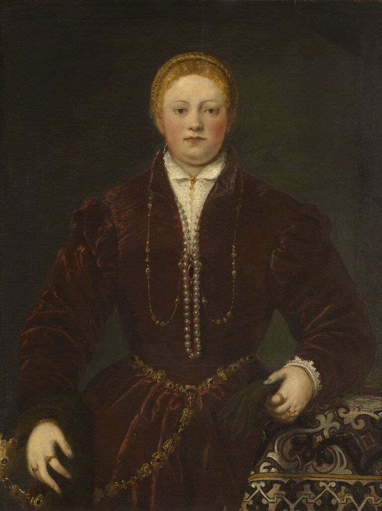 Jacopo Tintoretto, Ritratto di donna in rosso, anni ‘50 del Cinquecento. Vienna, Kunsthistorisches Museum, Gemäldegalerie