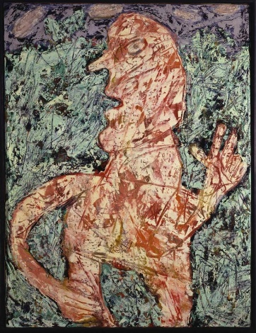 Jean Dubuffet, Frondaisons héroïques avec personnage, 1954, Olio su tela, 116 x 89,5 x cm © 2018 Adagp, Paris_ Siae, Roma