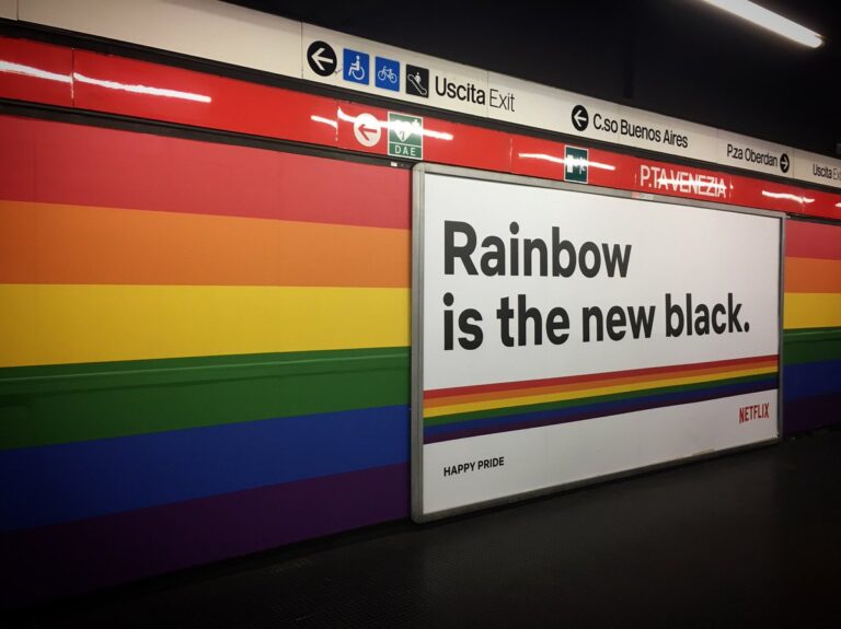 La stazione Porta Venezia di Milano nella versione Pride by Netflix, 2018