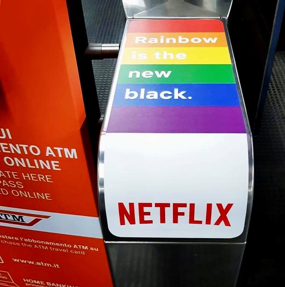 La stazione Porta Venezia di Milano nella versione Pride by Netflix, 2018