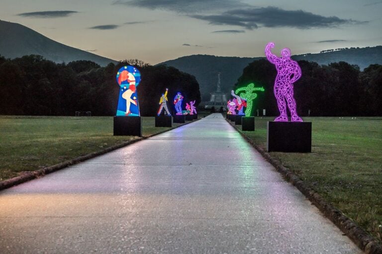 Marco Lodola - Giovanna Fra. Tempus–Time. Installation view at Reggia di Caserta, 2018. Photo credit La Lumière studio fotografico