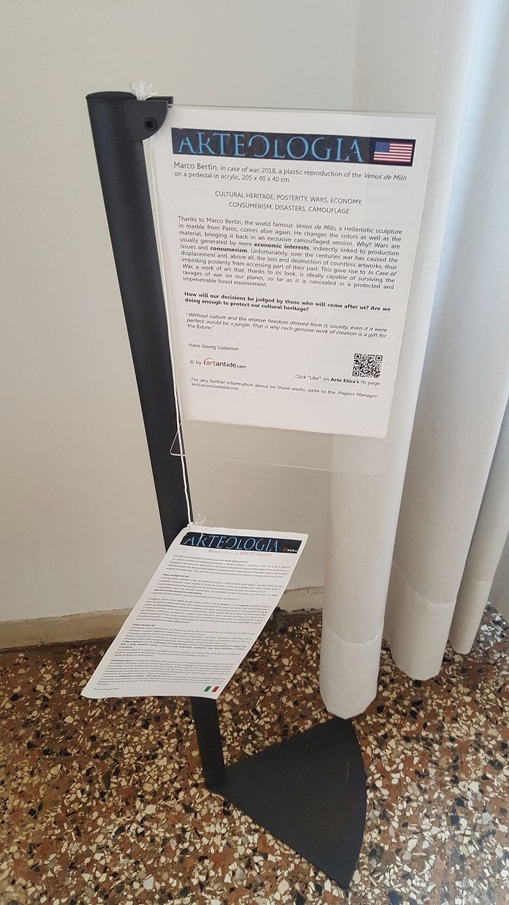 Pannello della mostra Arteologia al Museo Archeologico di Venezia, 2018