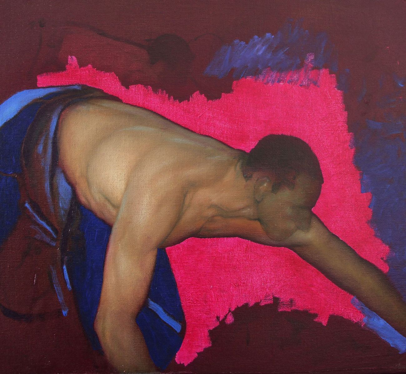 Tomas Watson, Reaching Figure with Pink, 2018