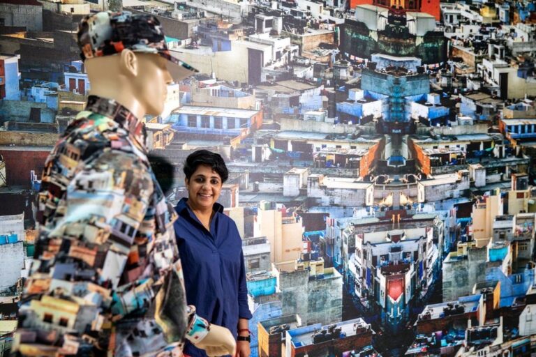 Vibha Galhotra, Neo Camouflage, 2008. Installation view at Kunstmuseum Wolfsburg © Courtesy of the artist. Photo Marek Kruszewski