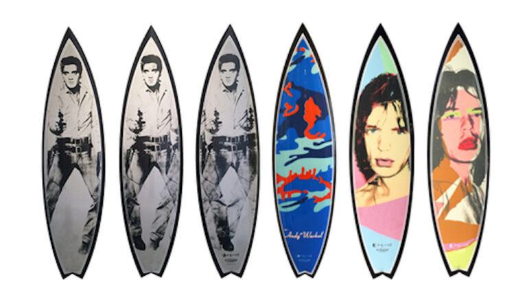 series5 Arrivano le tavole da surf ispirate ai lavori di Andy Warhol prodotte da Tim Bessell