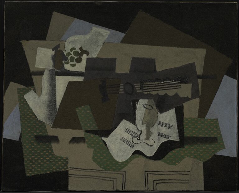 Georges Braque, Guitar, Glass, and Fruit Dish on Sideboard, early 1919, Solomon R. Guggenheim Museum, New York, Thannhauser Collection, Gift, Justin K. Thannhauser Foundation, by exchange 81.2821 © 2018