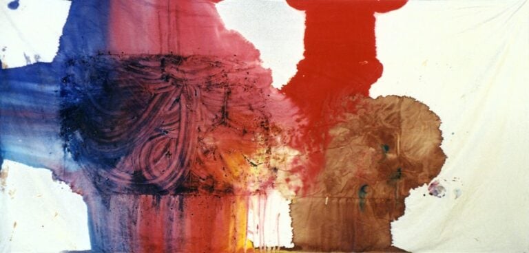 Hermann Nitsch, Dalla 104° azione 2000, 2000, cm 148x302, mista su tela.