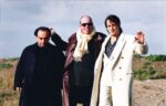 Angelo Curti, Kermit Smith e Toni Servillo sul set dell'Uomo in più, 2001