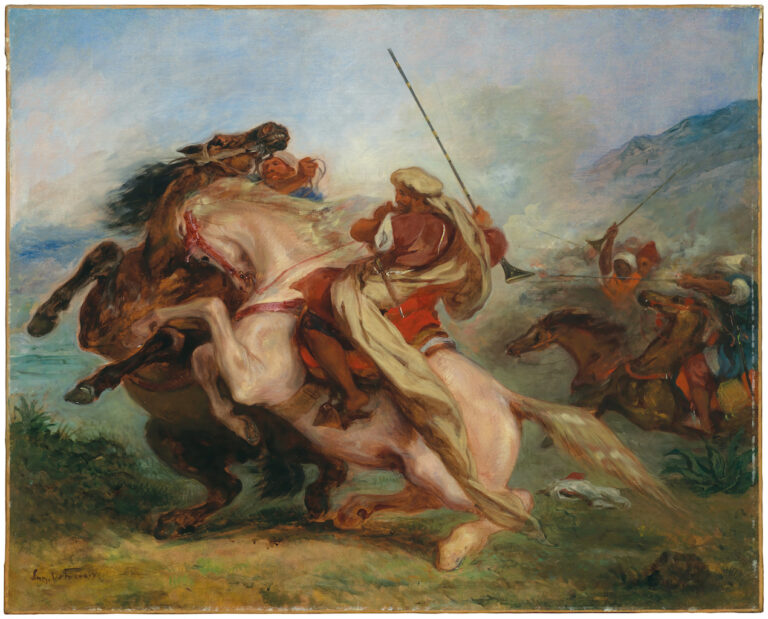 Delacroix Collision of the Arab Horsemen 1833 34 Delacroix in mostra al Metropolitan Museum of Art di New York. Le immagini